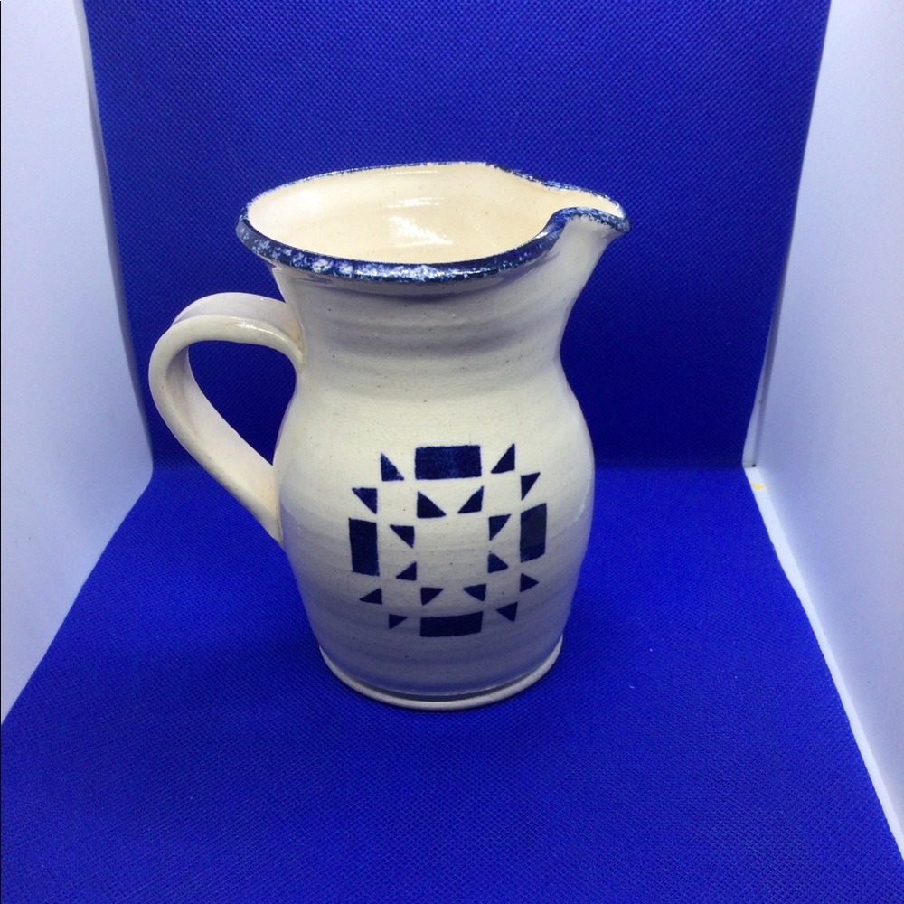 VINTAGE 1989  THREE RIVERS POTTERY  IN MAINE USA POTTERY PITCHER
